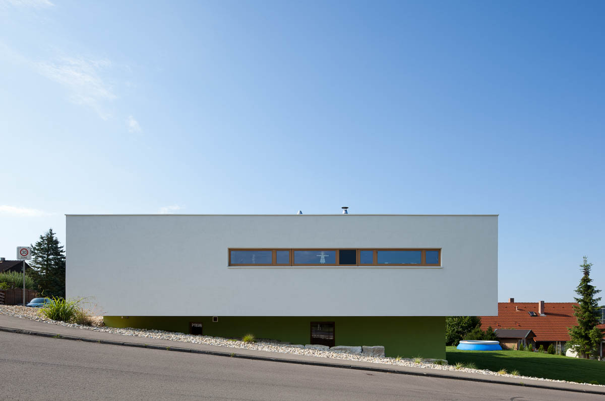 Architekturfotografie eines Einfamilienhauses mit integriertem Büro